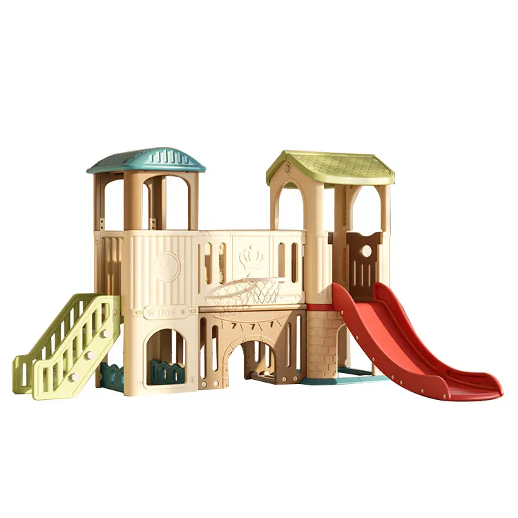 Kids Outdoor House With Slide - บ้านเด็กเล่นกลางแจ้งพร้อมสไลเดอร์พลาสติกขนาดเล็ก ชุดสนามเด็กเล่นพร้อมสไลเดอร์ ลดราคาพิเศษ
