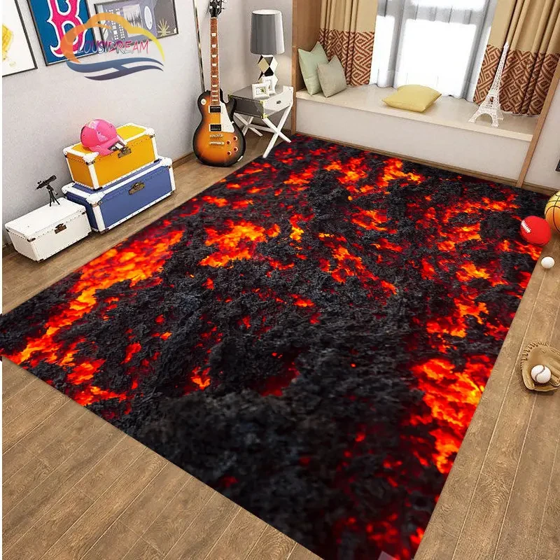 Kids Outdoor Mat - พรมลายภูเขาไฟ 3 มิติ ขนาดใหญ่ สำหรับห้องนั่งเล่น ห้องนอน