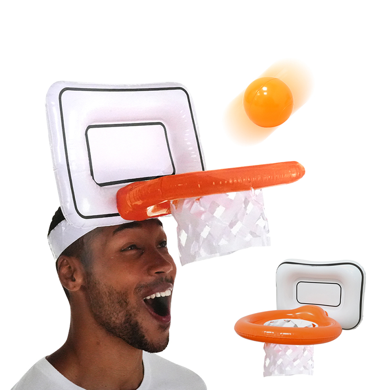 Basketball Hoop Outdoor - ห่วงบาสเก็ตบอลเป่าลมขนาดเล็ก ของเล่นโยนในร่มและกลางแจ้ง พร้อมปั๊มลม ของเล่นเกมสนุกๆ ของเล่นบาสเก็ตบอล