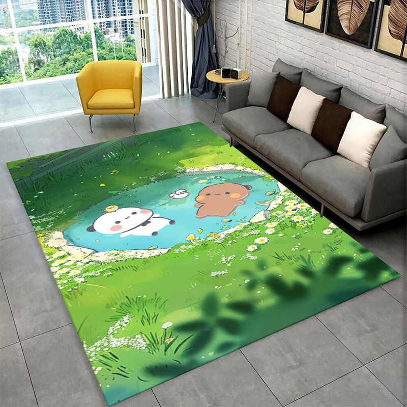 Kids Outdoor Mat - น่ารัก บูบู ดูดู เลิฟ คาร์ตูนแบร์ พรมกันลื่นสำหรับห้องนั่งเล่น,