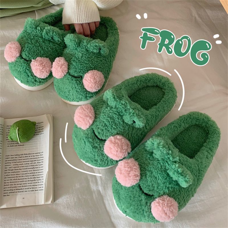 Kids Outdoor Obstacle Course - Unisex คู่บ้านรองเท้าแตะปุยชาย Chunky กบสไลด์ครึ่งและขนสัตว์หนา Anti-SLIP รองเท้าแตะในร่ม