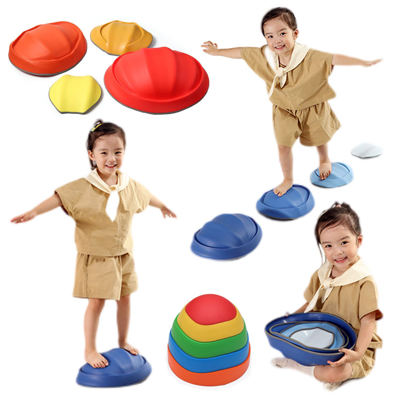 Kids Outdoor Obstacle Course - BALANCE Stepping Stones เด็กลื่นพื้นผิวขอบยางในร่มกลางแจ้งอุปสรรคของเล่นการออกกําลังกายการประสานงาน Stre