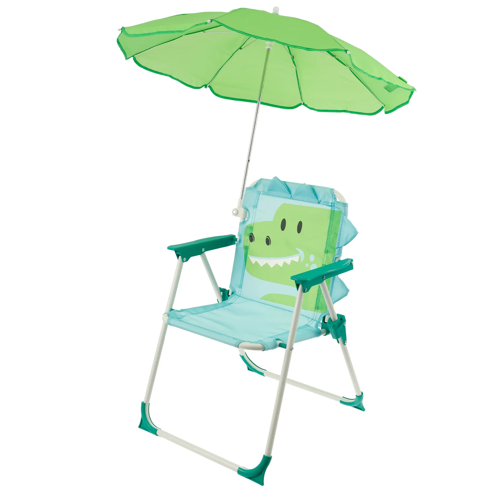 Kids Outdoor Lounge Chair With Umbrella - เก้าอี้ชายหาดพับได้สำหรับเด็ก พร้อมร่มกันแดด น้ำหนักเบา เหมาะสำหรับการเดินทาง ปิกนิก ตั้งแคมป์