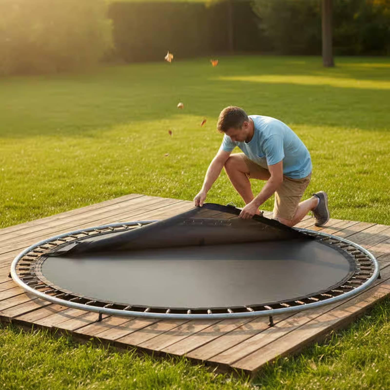 Kids Indoor Outdoor Trampoline - ตาข่ายนิรภัยสำหรับแทรมโพลีนเด็ก อุปกรณ์เสริมสำหรับสนามเด็กเล่นในร่มและกลางแจ้ง ป้องกันการกระโดดของเด็ก