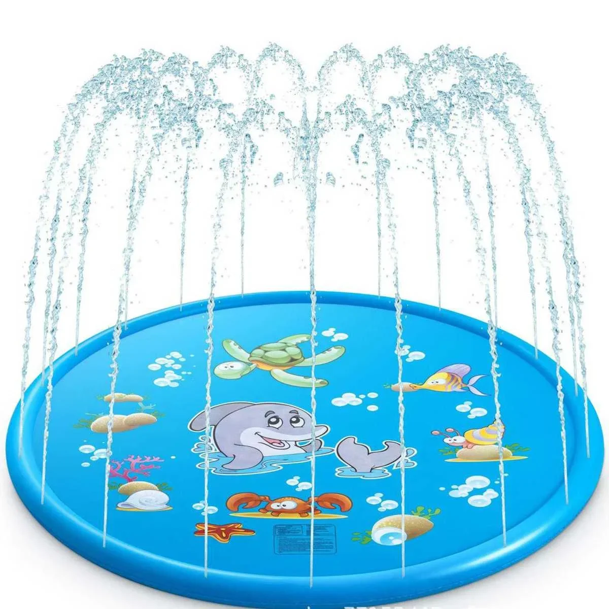 Kids Outdoor Mat - ของเล่นเด็กกลางแจ้งขนาด 100/170 ซม. ของเล่นเป่าลมรูปวงกลมสำหรับเด็ก สระน้ำเล่นสาดน้ำ แผ่นรองพรมพ่นน้ำสำหรับสนามหญ้า