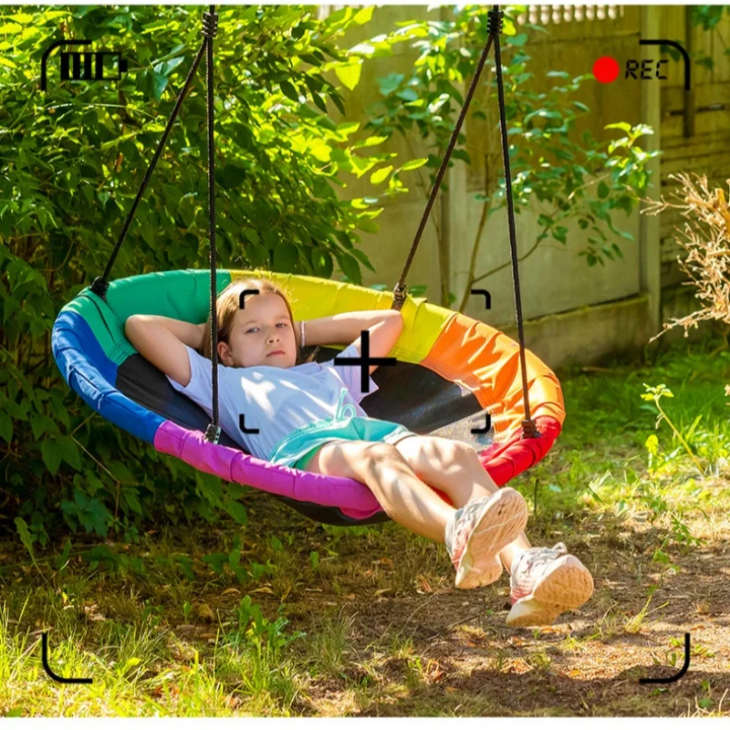 Kids Outdoor Hammock Swing - เปลญวนสำหรับสวน ใช้ได้ทั้งในบ้านและนอกบ้าน สำหรับเด็ก เก้าอี้โยกแบบแขวน ทำจากผ้า Oxford