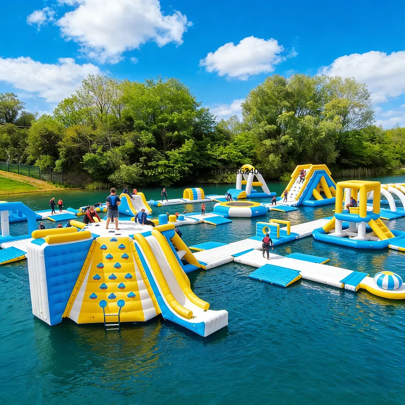Kids Outdoor Obstacle Course - สวนน้ำคุณภาพสูง PVC แบบเป่าลม โมดูลาร์ สำหรับใช้ในร่มและกลางแจ้ง พร้อมสระน้ำลอยน้ำ