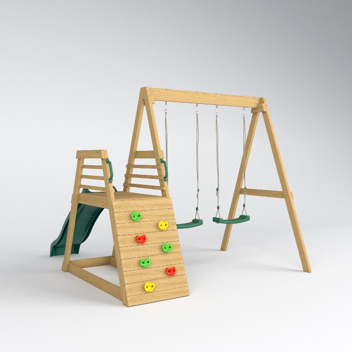 Kids Outdoor Garden Set - 2026 ชุดสนามเด็กเล่นเป่าลมพร้อมสไลเดอร์และชิงช้าสำหรับเด็ก สนามเด็กเล่นกลางแจ้งในสวนหลังบ้าน ชุดชิงช้าไม้สำหรับเด็ก