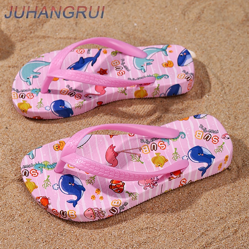 Kids Indoor Outdoor Slippers - รองเท้าแตะเด็กเล็กน่ารัก มีสายรัดหลัง สำหรับเด็กชายและเด็กหญิง เหมาะสำหรับใส่ไปชายหาด พื้นรองเท้า EVA