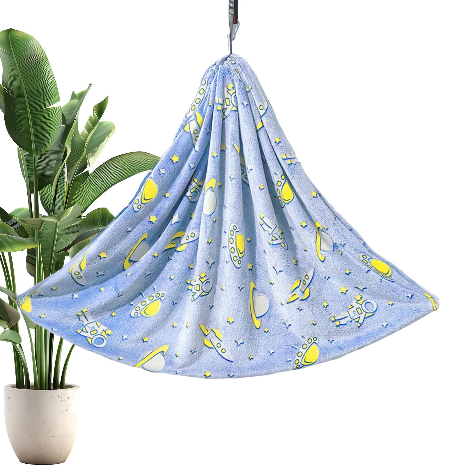 Kids Outdoor Hammock Swing - เก้าอี้สวิงเด็ก เก้าอี้เปลญวนเรืองแสงในที่มืด ผ้าห่มนุ่มสำหรับเด็ก ใช้ได้ทั้งภายนอกและภายในบ้าน ห้องนอนเด็ก และการเดินทาง