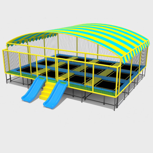 Kids Indoor Outdoor Trampoline - อุปกรณ์สวนสนุกแทรมโพลีนสำหรับเด็กแบบมืออาชีพ ใช้ได้ทั้งในร่มและกลางแจ้ง พร้อมอุปกรณ์ออกกำลังกายแทรมโพลีนแบบนุ่มสำหรับเด็ก