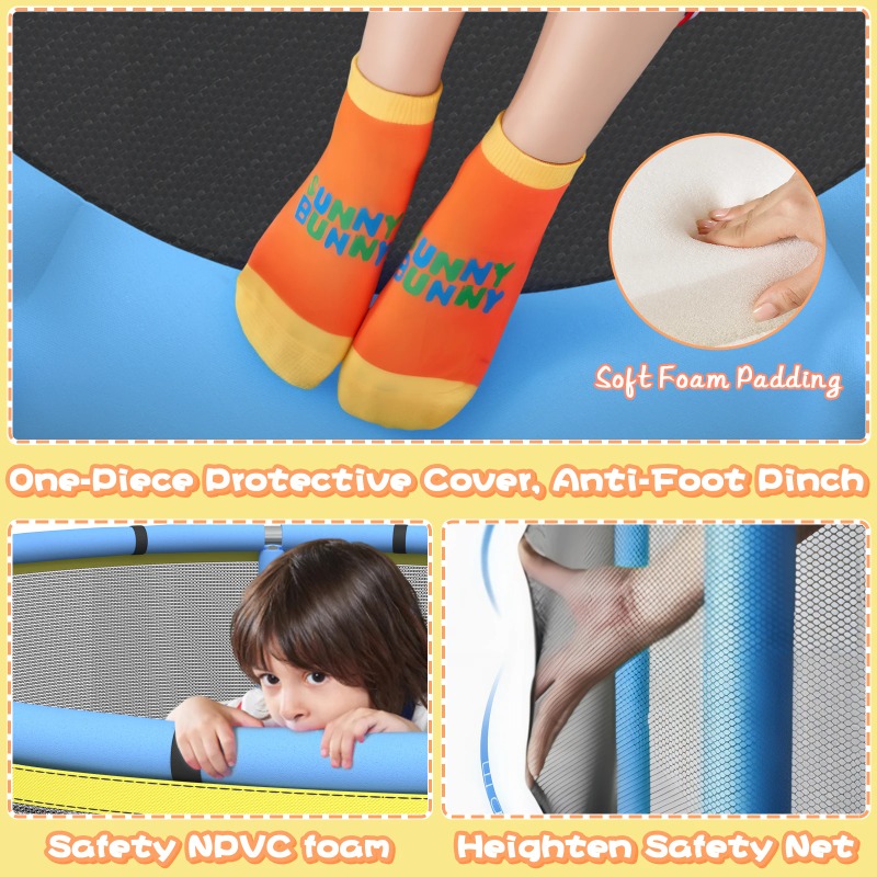 แทรมโพลีนเด็กเล็ก 5 ฟุต 8-in-1 - Kids Indoor Outdoor Trampoline บทวิจารณ์และราคา