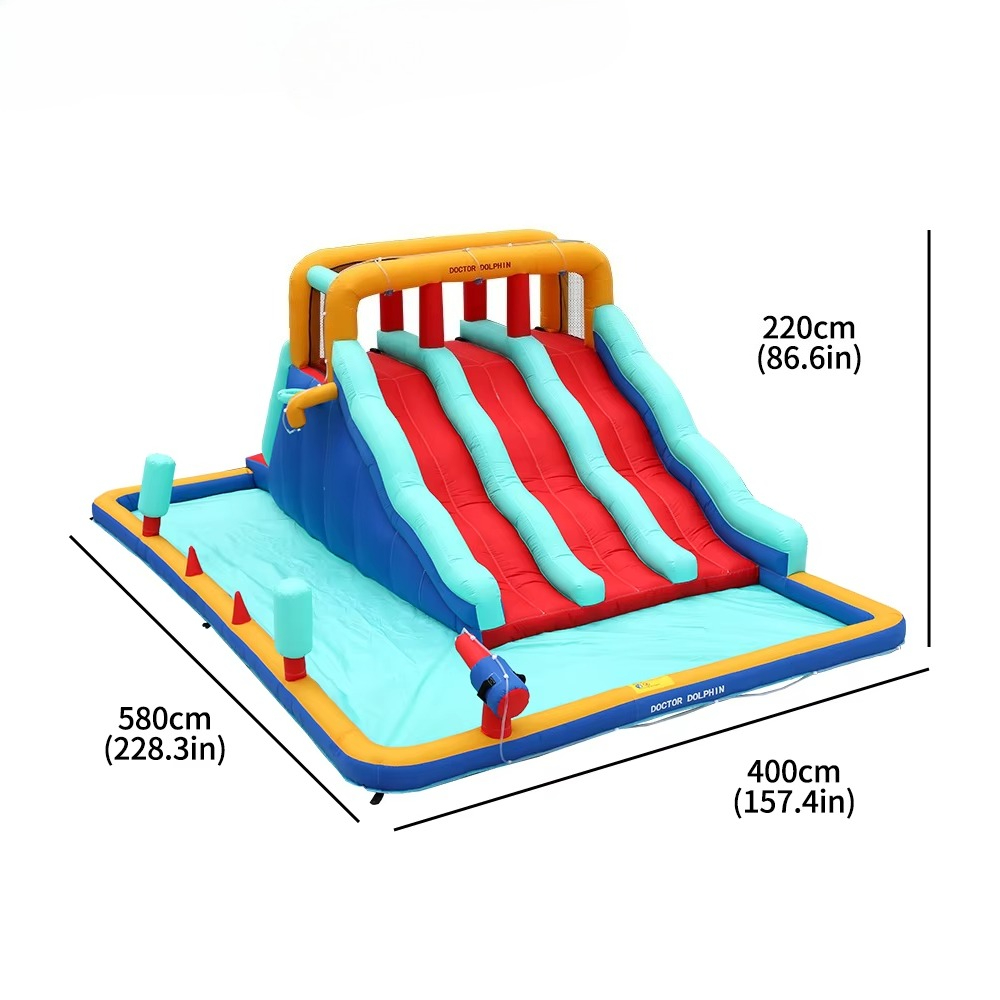 บ้านลมเป่าลมกลางแจ้งพร้อมสไลเด - Kids Outdoor House With Slide บทวิจารณ์และราคา