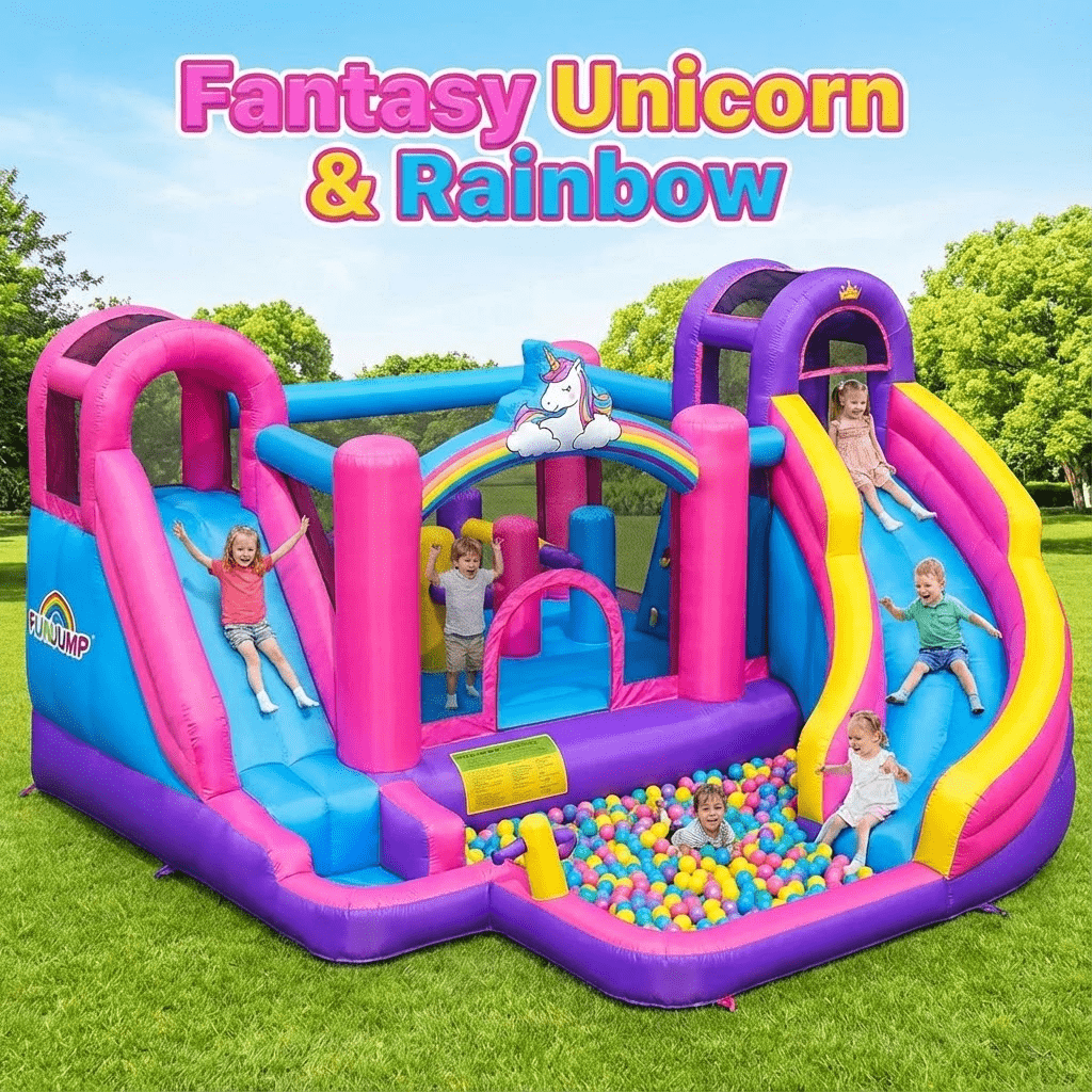 บ้านลมเป่าลมขนาดใหญ่แบบกำหนดเอ - Kids Outdoor House With Slide บทวิจารณ์และราคา