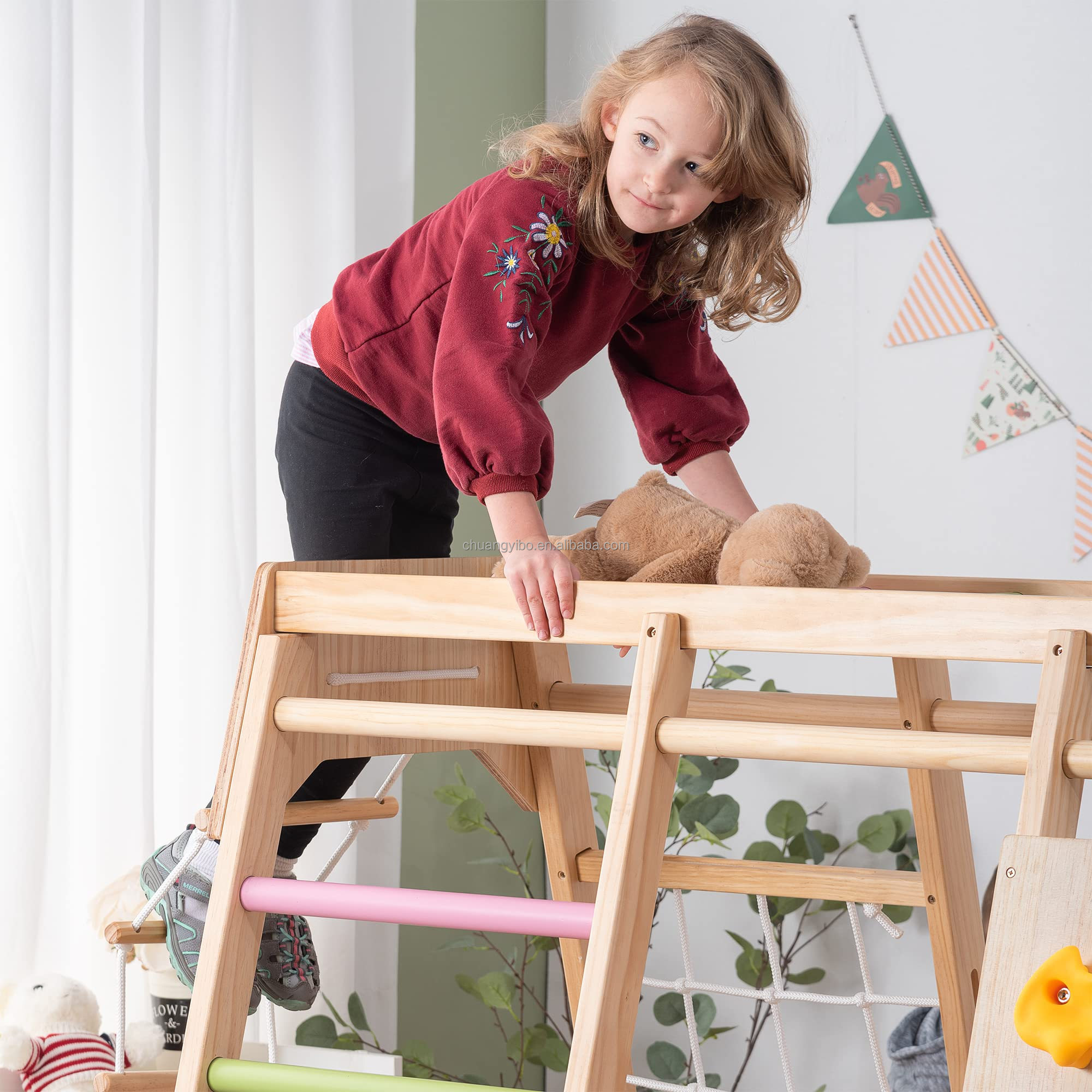 ผลิตภัณฑ์สวนสนุกผนังปีนเขา ชุด - Kids Outdoor Climbing Equipment บทวิจารณ์และราคา