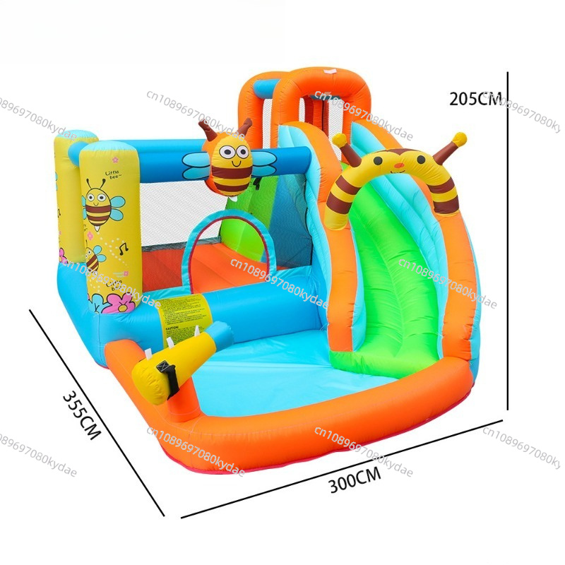 สไลเดอร์น้ำเป่าลมพร้อมปราสาทเด - Kids Indoor Outdoor Trampoline บทวิจารณ์และราคา