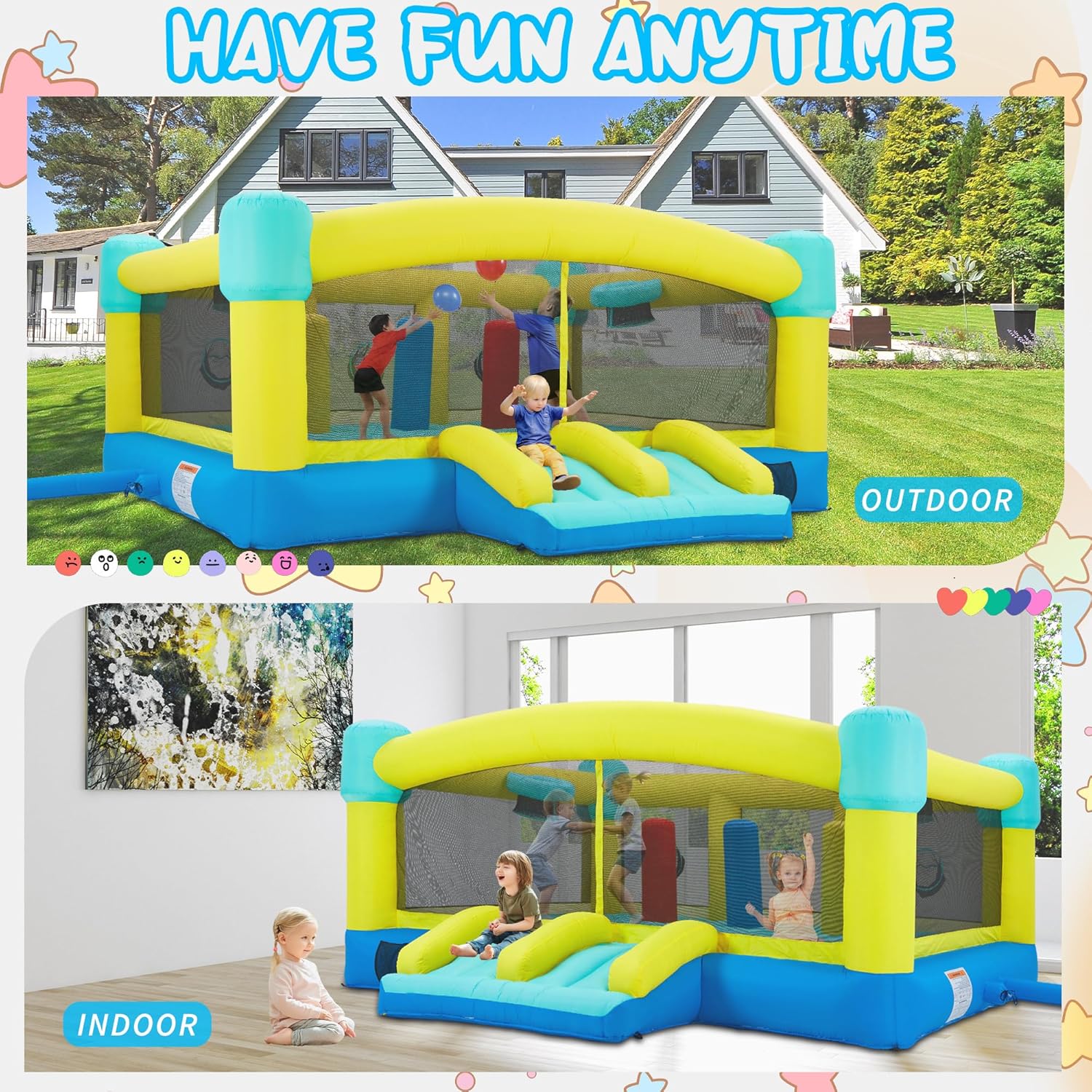 บ้านลมขนาดใหญ่, ปราสาทลมเป่าลม - Kids Outdoor House With Slide บทวิจารณ์และราคา