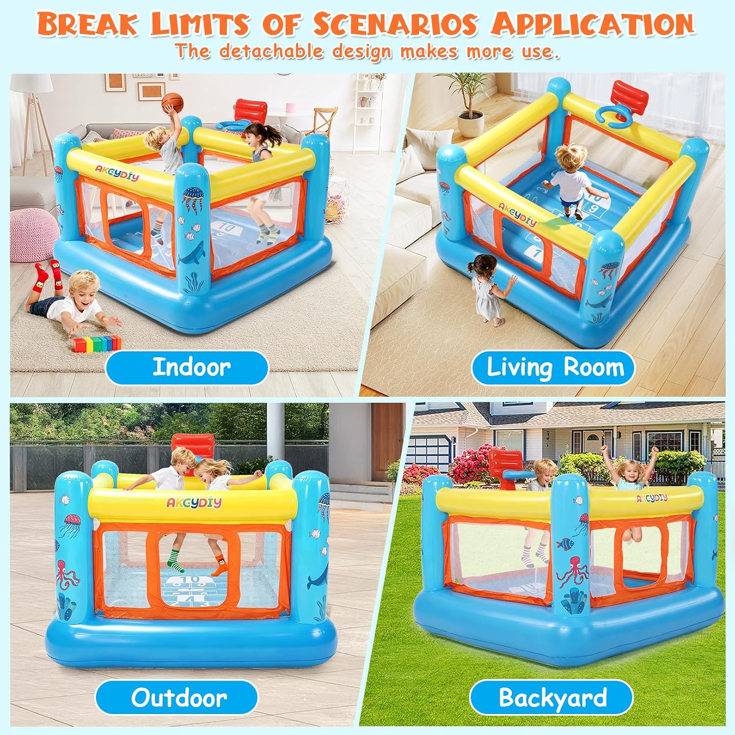 บ้านลมเป่าลม PVC สำหรับเด็กอาย - Kids Outdoor Inflatable บทวิจารณ์และราคา