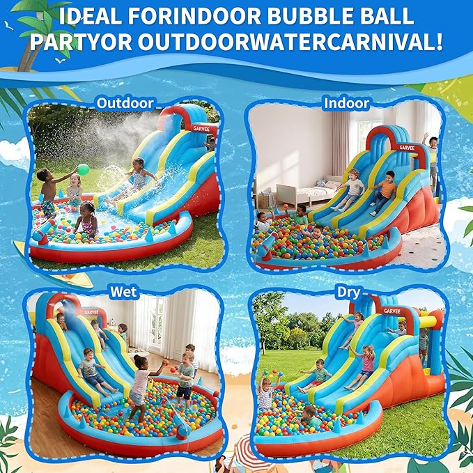 สวนน้ำเป่าลม 8-in-1 สำหรับทุกฤ - Kids Outdoor Inflatable บทวิจารณ์และราคา