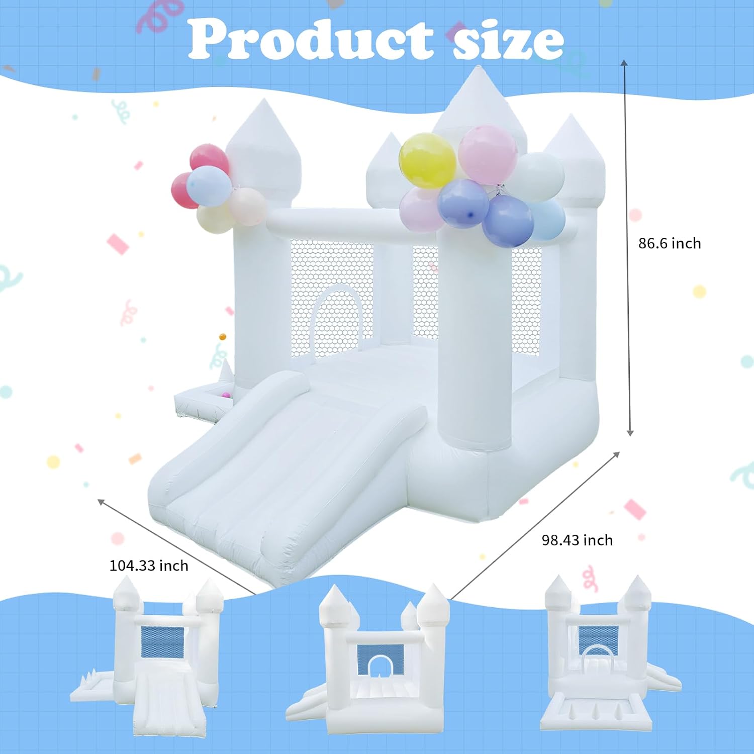 บ้านลมสีขาว, บ้านลมสำหรับใช้ใน - Kids Outdoor House With Slide บทวิจารณ์และราคา