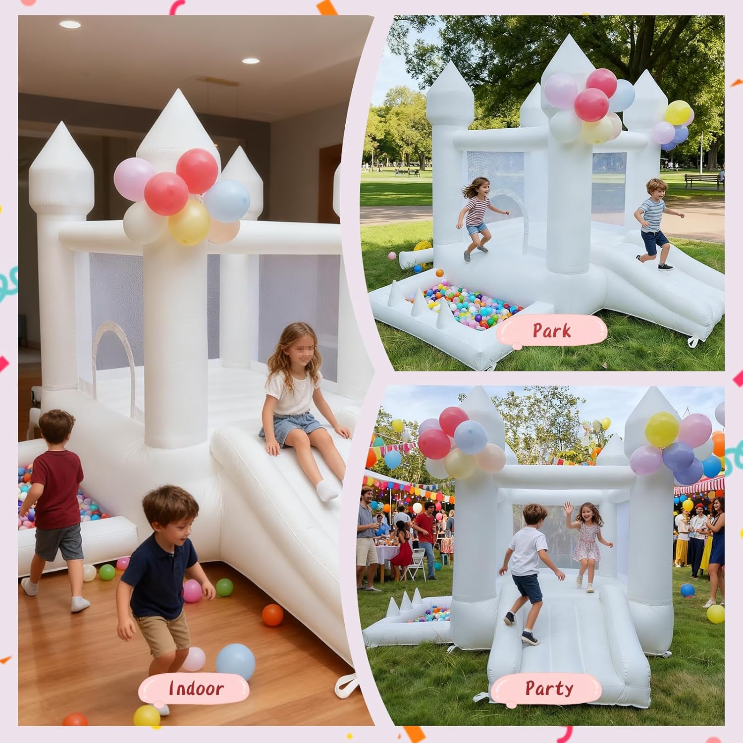 บ้านลมสีขาว, บ้านลมสำหรับใช้ใน - Kids Outdoor House With Slide บทวิจารณ์และราคา