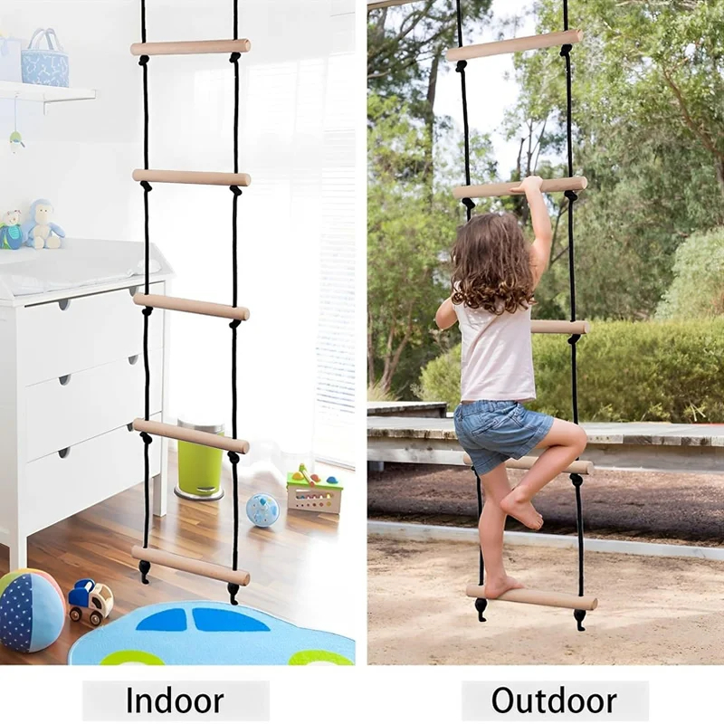 เด็กปีนเชือกบันไดไม้ Swing เด็ - Kids Outdoor Climbing Equipment บทวิจารณ์และราคา