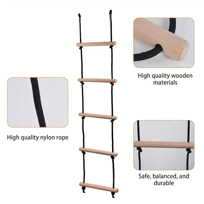 เด็กปีนเชือกบันไดไม้ Swing เด็ - Kids Outdoor Climbing Equipment บทวิจารณ์และราคา
