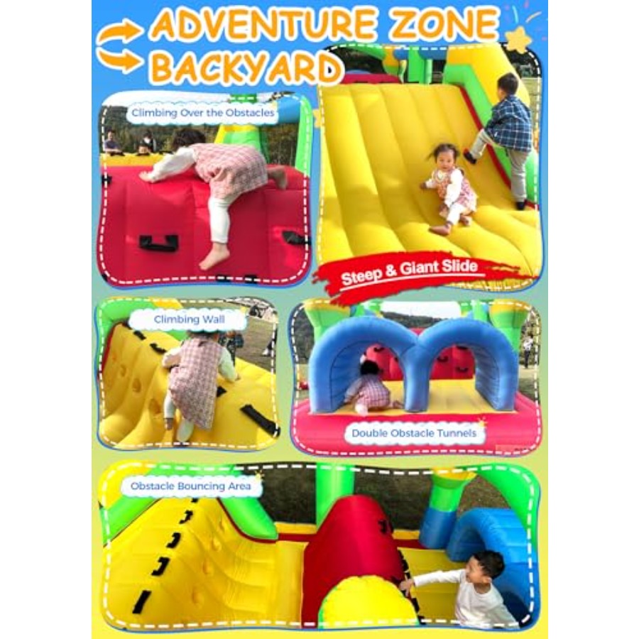 สนามเด็กเล่นเป่าลมกลางแจ้งสำหร - Kids Outdoor Obstacle Course บทวิจารณ์และราคา