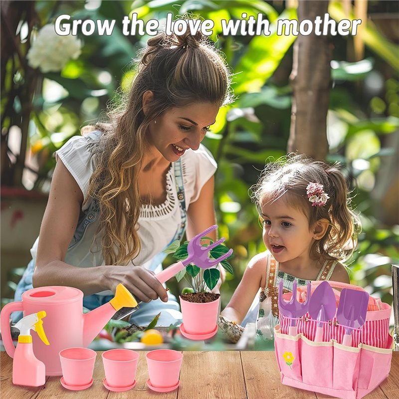 ชุดเครื่องมือทำสวนสีชมพูสำหรับ - Kids Outdoor Garden Set บทวิจารณ์และราคา