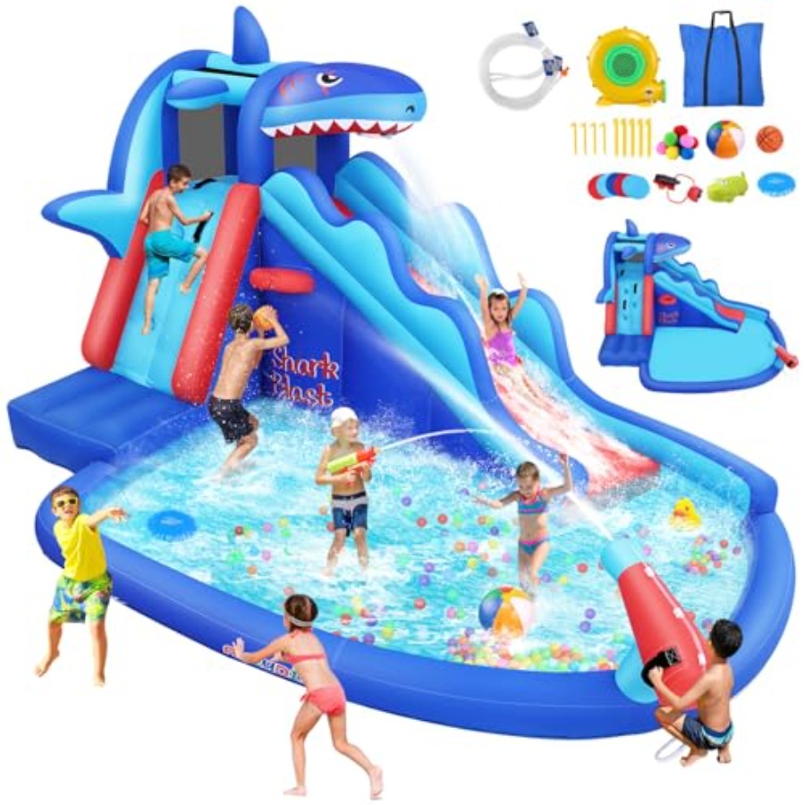 สไลเดอร์น้ำเป่าลมสำหรับเด็กอาย - Kids Outdoor House With Slide บทวิจารณ์และราคา