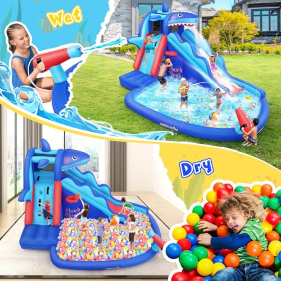 สไลเดอร์น้ำเป่าลมสำหรับเด็กอาย - Kids Outdoor House With Slide บทวิจารณ์และราคา