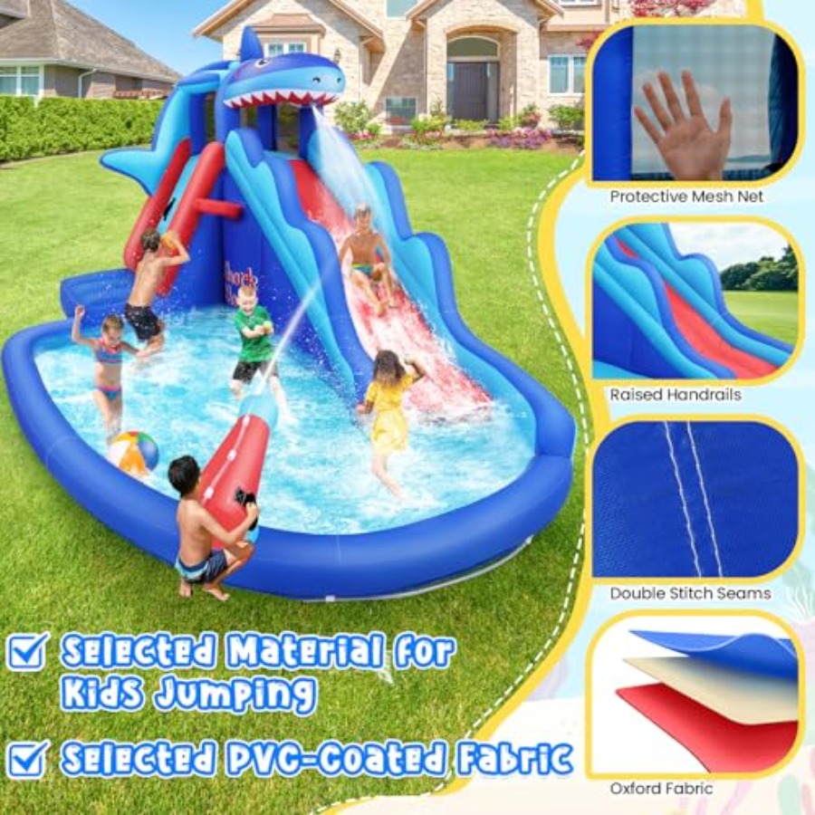 สไลเดอร์น้ำเป่าลมสำหรับเด็กอาย - Kids Outdoor House With Slide บทวิจารณ์และราคา