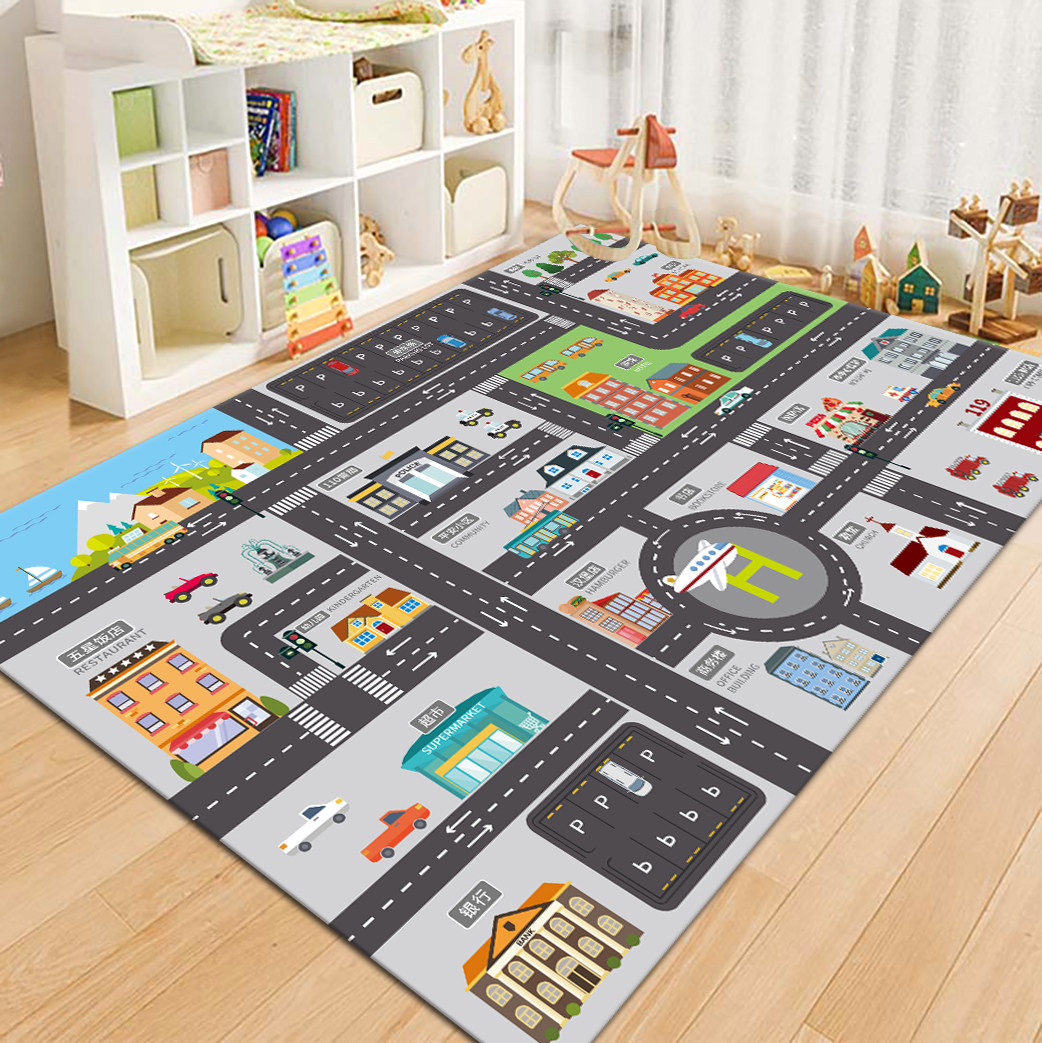 VIKAMA แผนที่ถนนในเมือง พรมสำห - Kids Outdoor Mat บทวิจารณ์และราคา