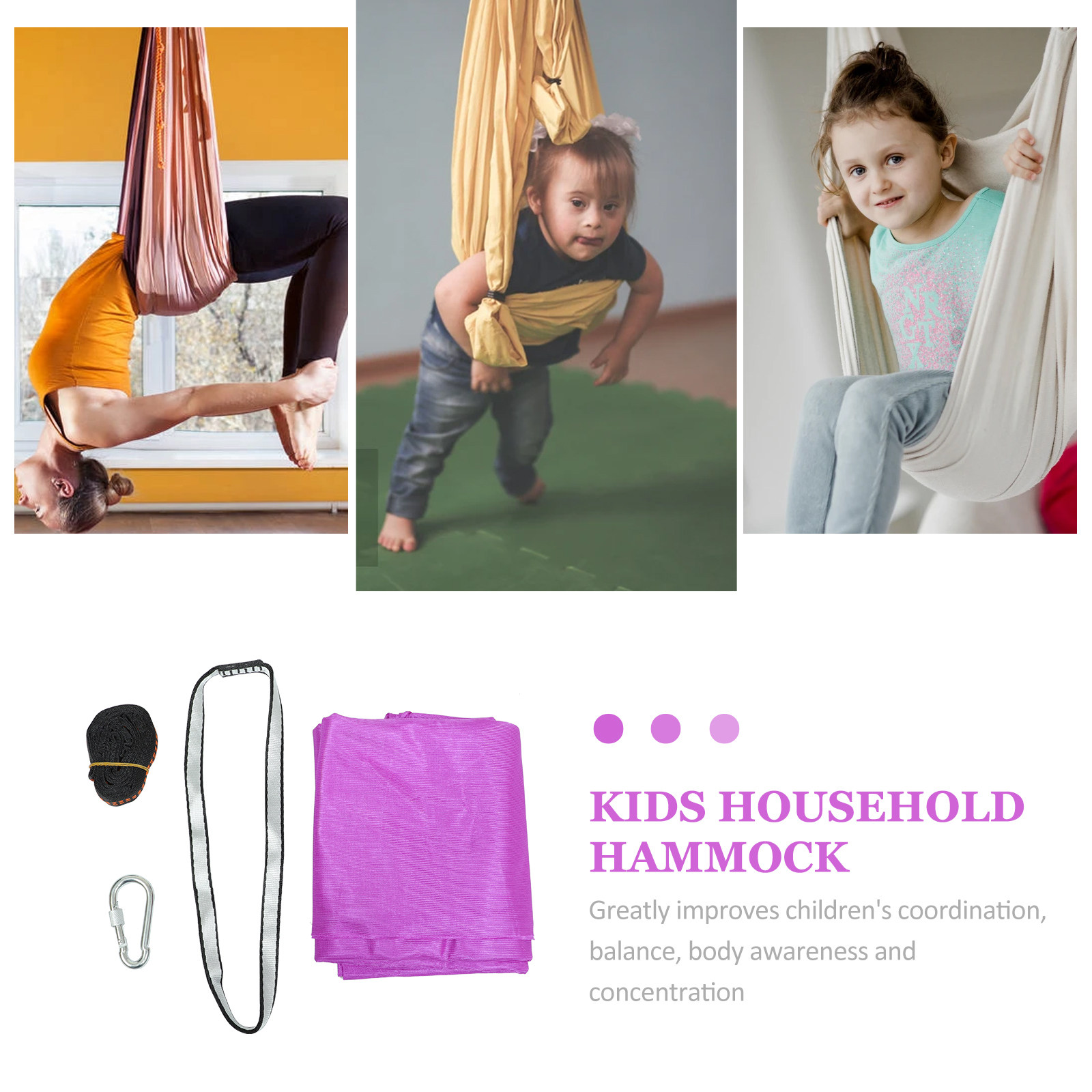 1 ชุดเปลญวนโยคะสำหรับเด็ก วัสด - Kids Outdoor Hammock Swing บทวิจารณ์และราคา