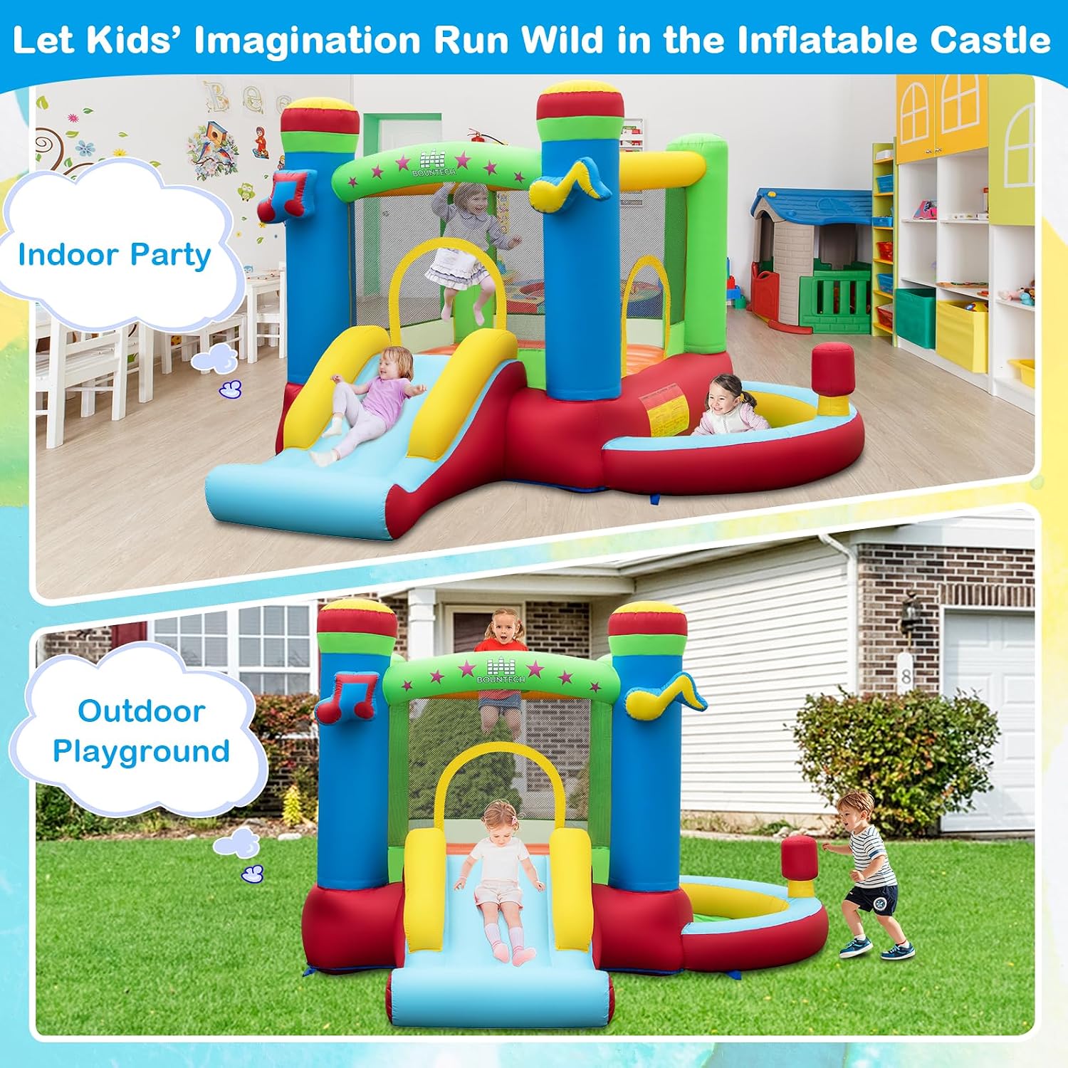 บ้านลมพร้อมบ่อบอล, บ้านลมสำหรั - Kids Outdoor Inflatable บทวิจารณ์และราคา