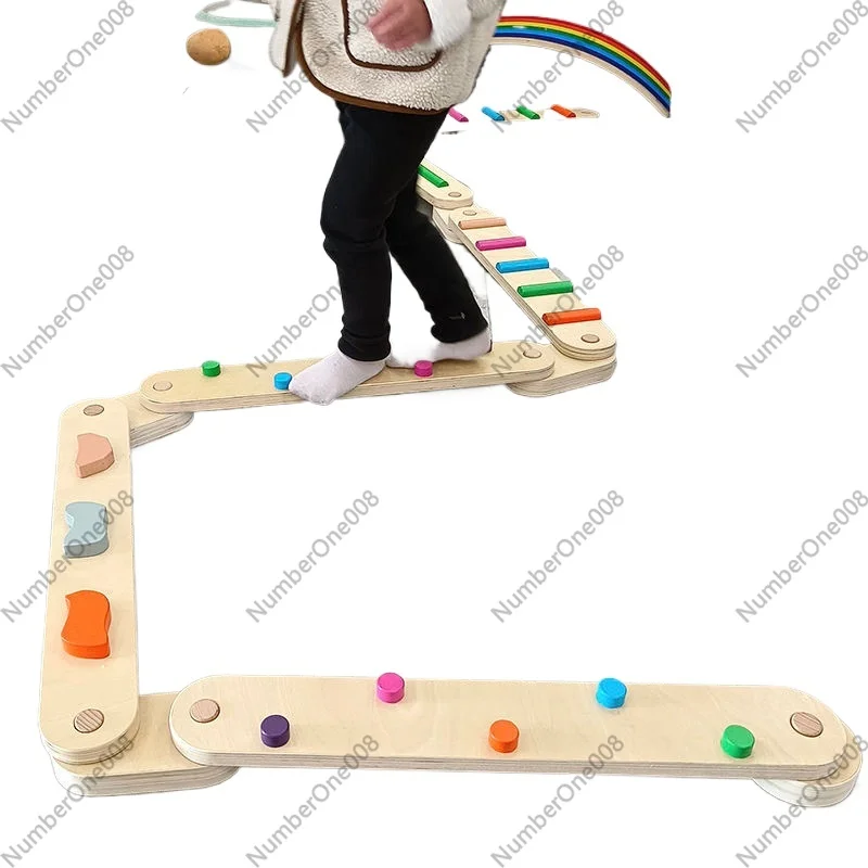 แผ่นไม้ทรงตัวหนาสำหรับฝึกสัมผั - Kids Outdoor Balance Beam บทวิจารณ์และราคา