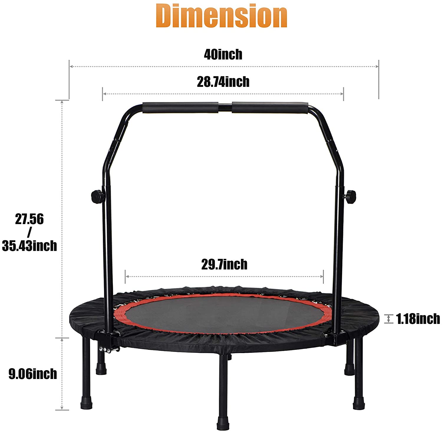 แทรมโพลีนแบบพับได้ขนาด 40 นิ้ว - Kids Indoor Outdoor Trampoline บทวิจารณ์และราคา