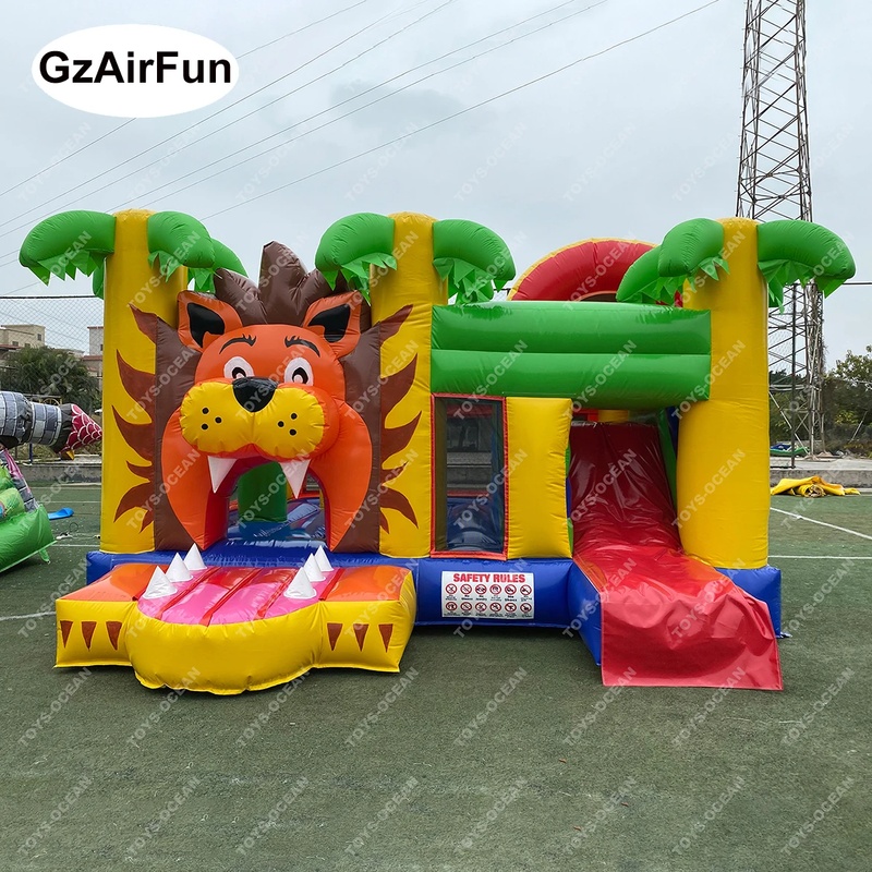 บ้านลมเป่าลมธีมสิงโตสำหรับใช้ง - Kids Outdoor House With Slide บทวิจารณ์และราคา