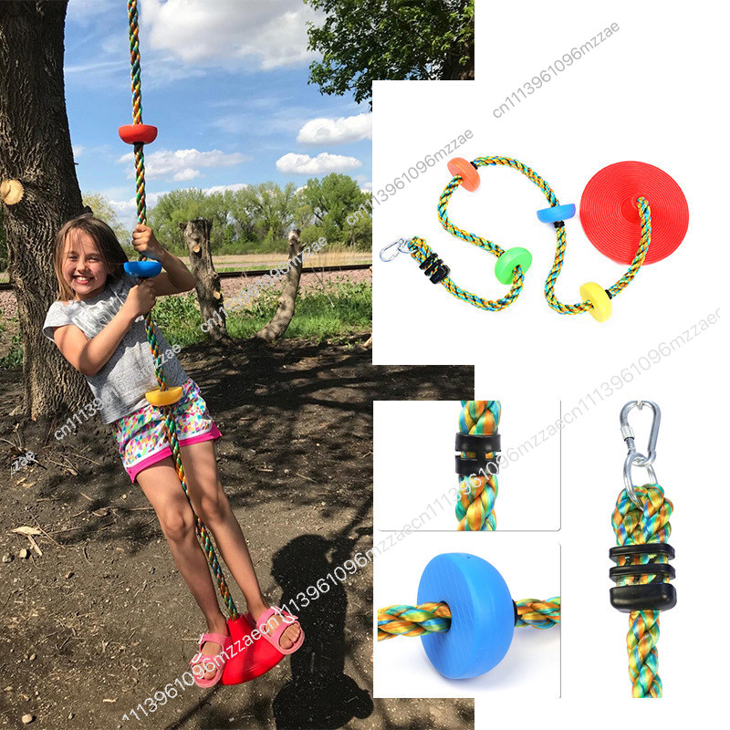 ชิงช้าดิสก์สำหรับเด็กพร้อมเชือ - Kids Outdoor Climbing Equipment บทวิจารณ์และราคา