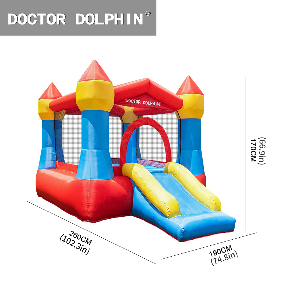 บ้านลมเป่าลมกลางแจ้งแบบกำหนดเอ - Kids Outdoor House With Slide บทวิจารณ์และราคา