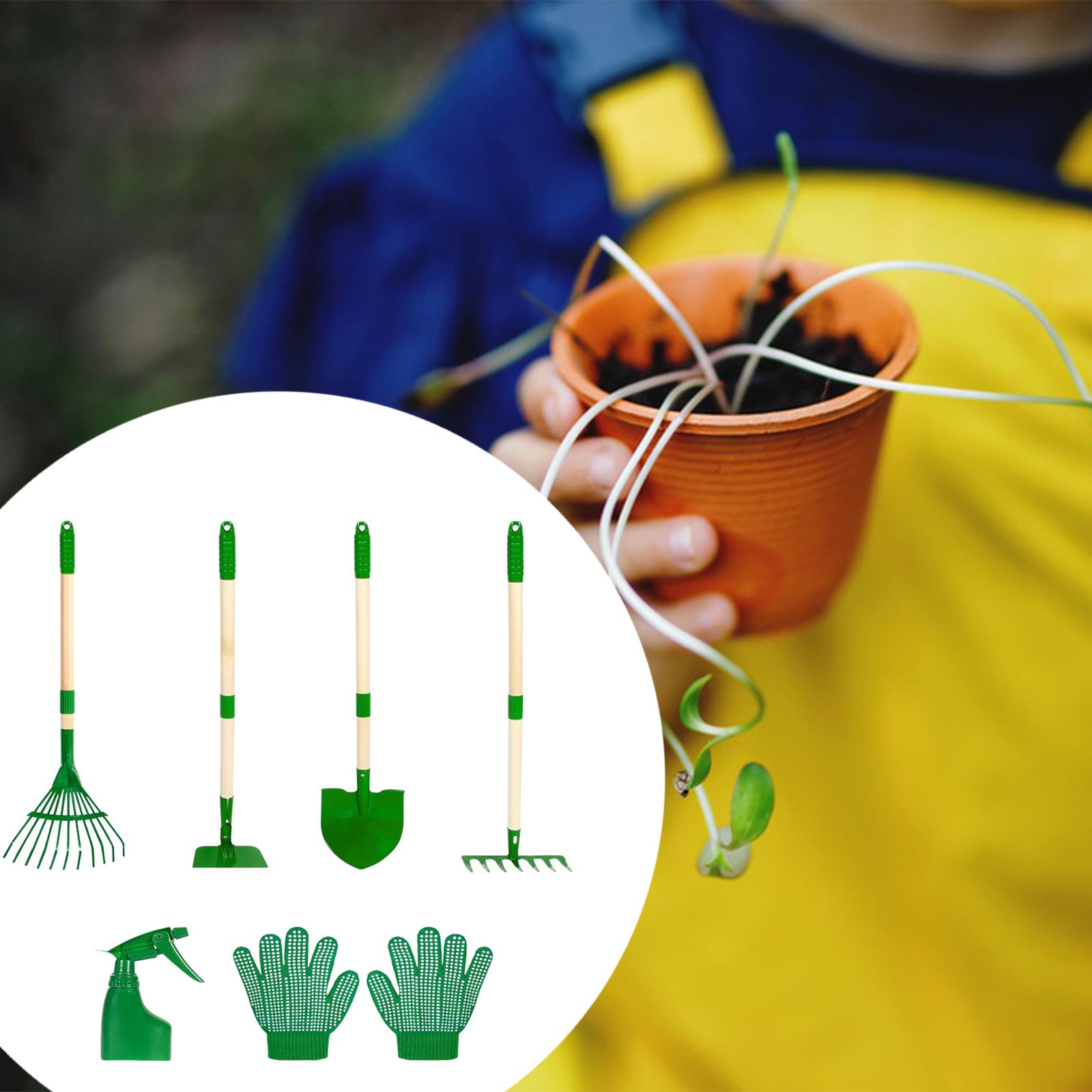 6x เด็กทําสวนชุดเครื่องมือกลาง - Kids Outdoor Garden Set บทวิจารณ์และราคา