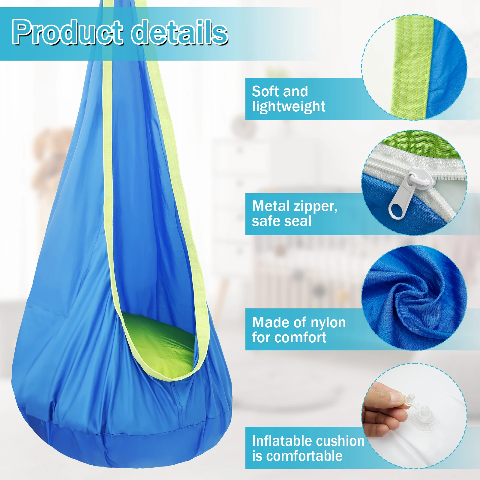 เก้าอี้สวิงสำหรับเด็ก เก้าอี้ส - Kids Outdoor Hammock Swing บทวิจารณ์และราคา