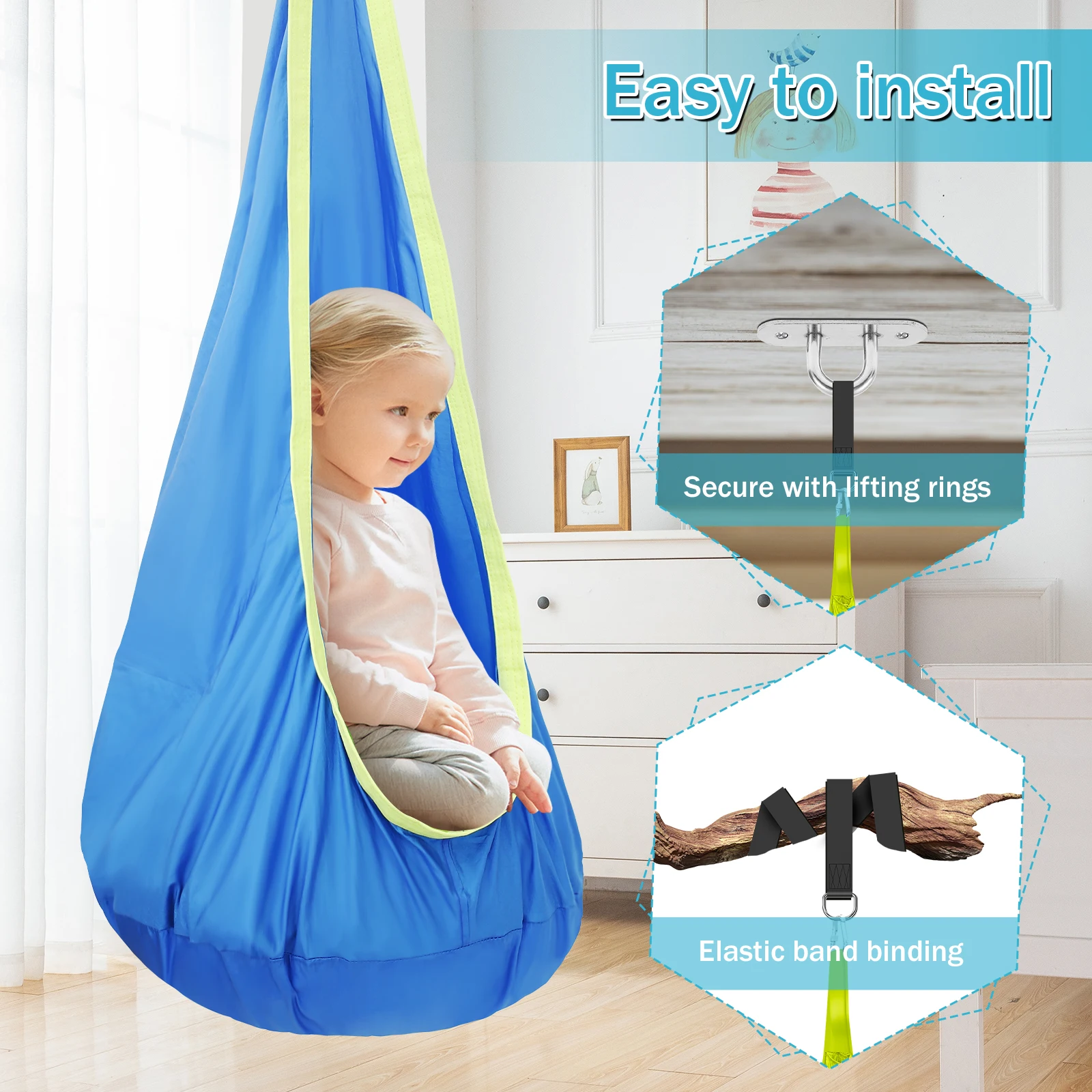 เก้าอี้สวิงสำหรับเด็ก เก้าอี้ส - Kids Outdoor Hammock Swing บทวิจารณ์และราคา