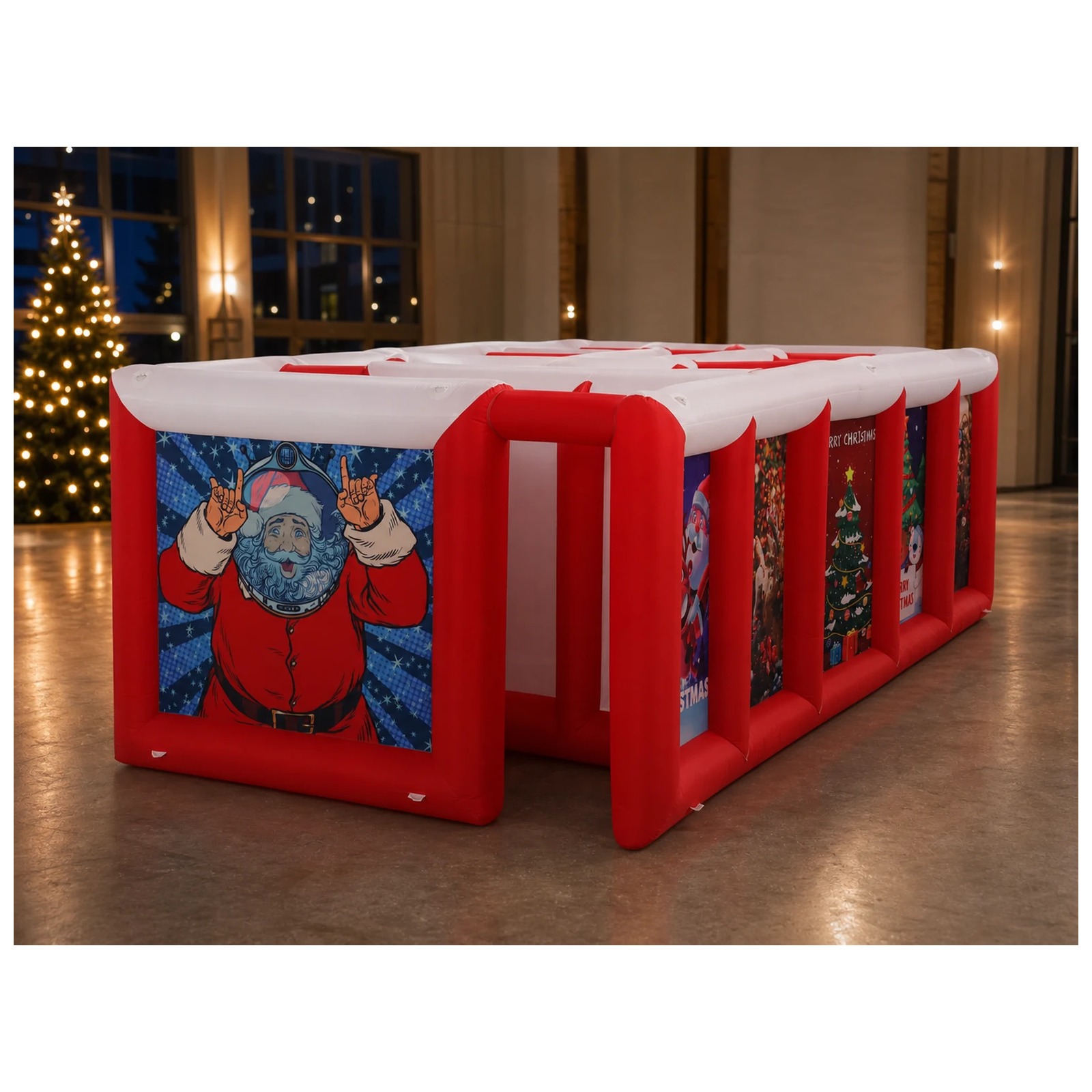 เขาวงกตเป่าลมหลังคาเรียบสีแดงข - Kids Outdoor Inflatable บทวิจารณ์และราคา
