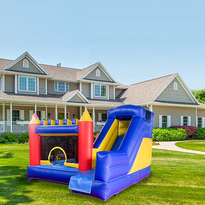 บ้านลมเป่าลมขนาด 4ม. x 4ม., ปร - Kids Outdoor House With Slide บทวิจารณ์และราคา