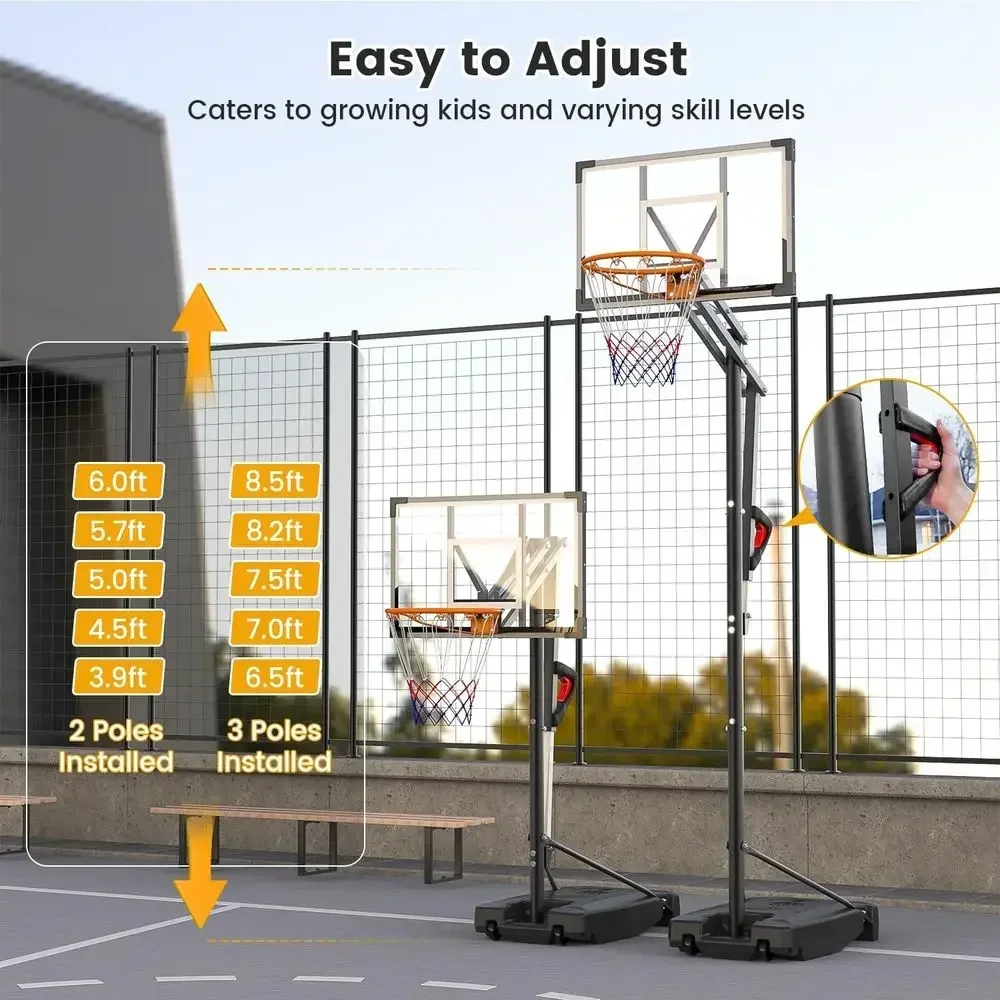 ห่วงบาสเก็ตบอลแบบพกพาสำหรับใช้ - Basketball Hoop Outdoor บทวิจารณ์และราคา