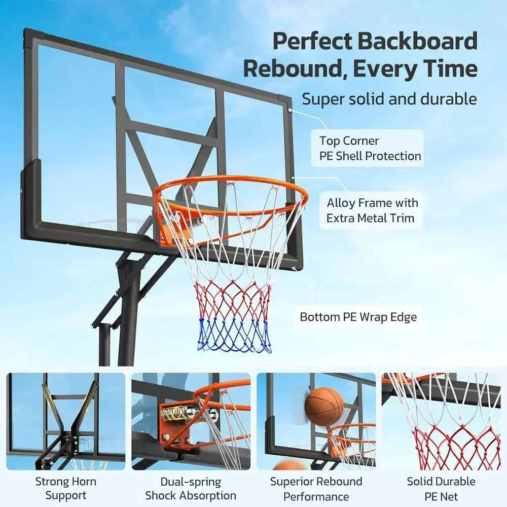 ห่วงบาสเก็ตบอลแบบพกพาสำหรับใช้ - Basketball Hoop Outdoor บทวิจารณ์และราคา