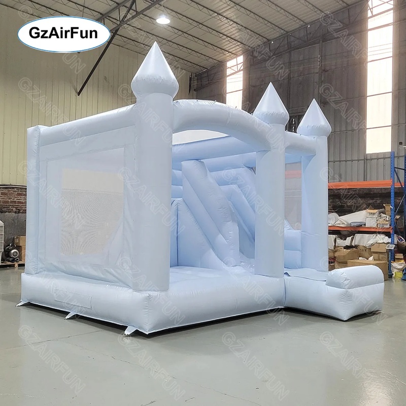 ปราสาทลมสีขาวสำหรับงานแต่งงาน  - Kids Outdoor House With Slide บทวิจารณ์และราคา