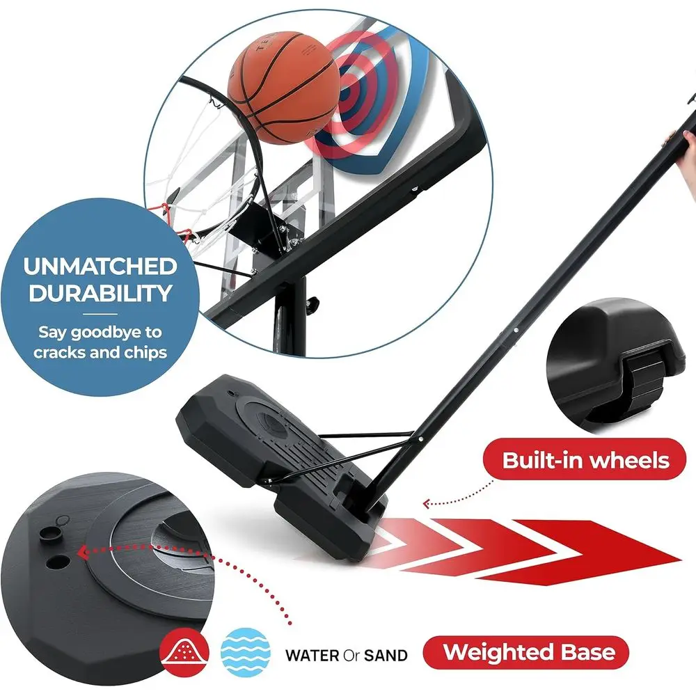 ระบบห่วงบาสเก็ตบอลแบบปรับได้ 4 - Basketball Hoop Outdoor บทวิจารณ์และราคา