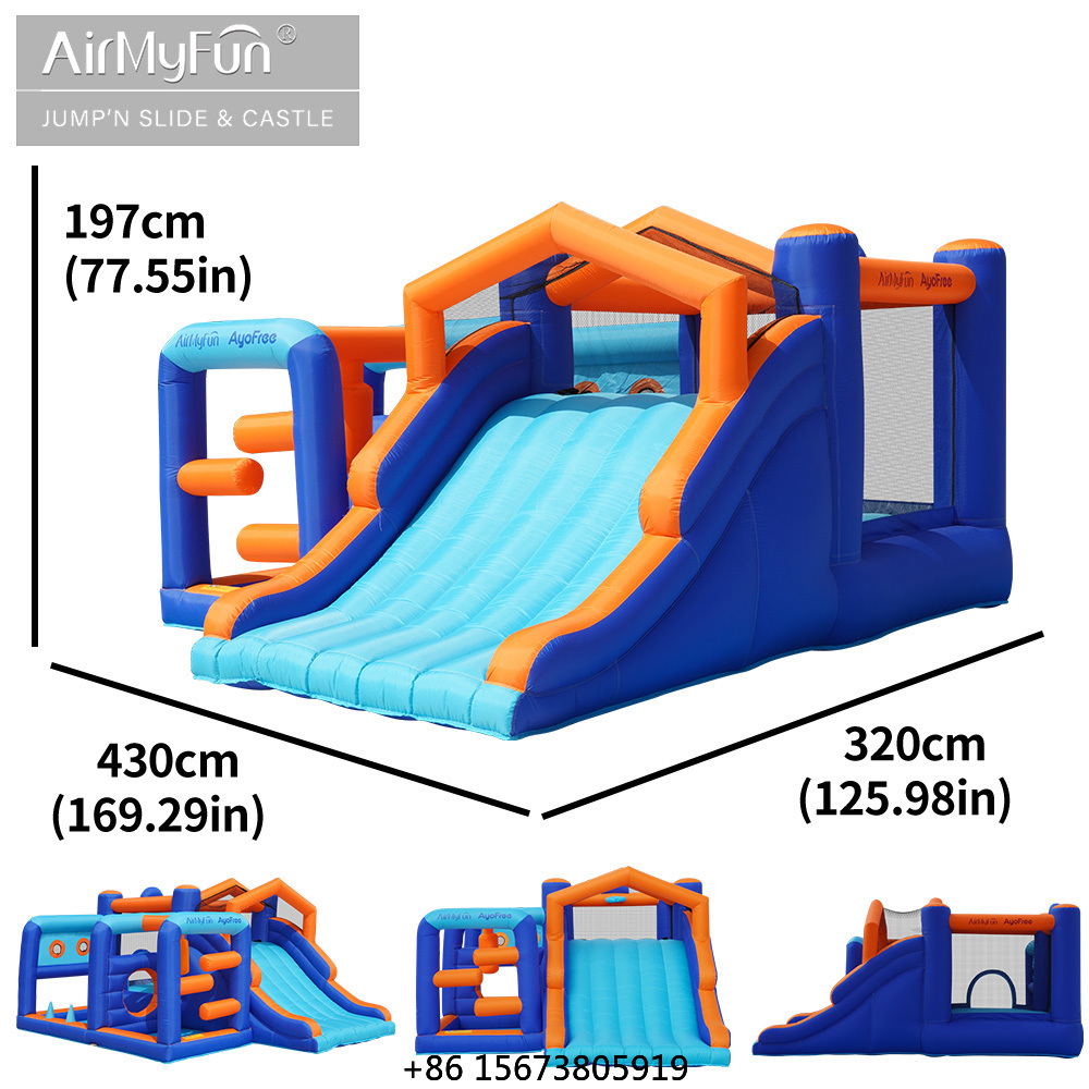 บ้านลมเด็กแบบเป่าลม PVC ขายดี  - Kids Outdoor House With Slide บทวิจารณ์และราคา